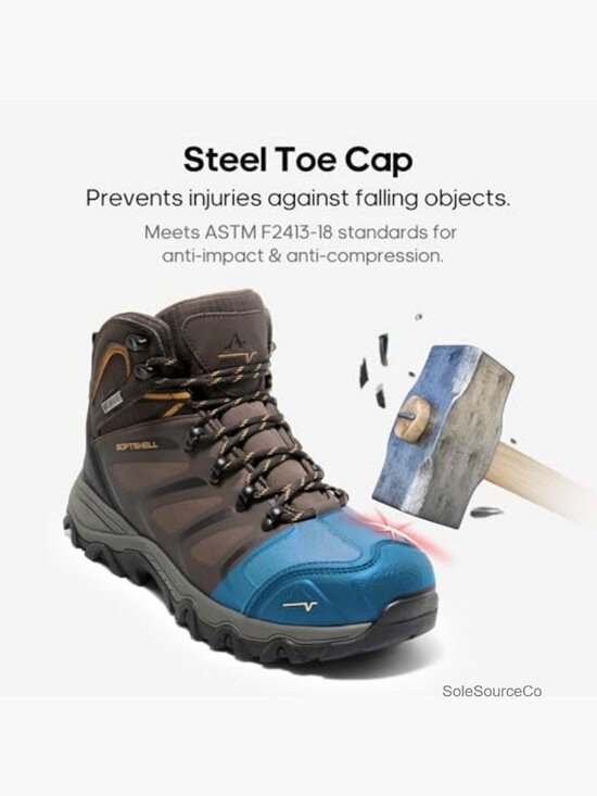 Steel Toe Waterproof Work Boots Men\'s Safety Construction Lace-Up Ankle main image 6